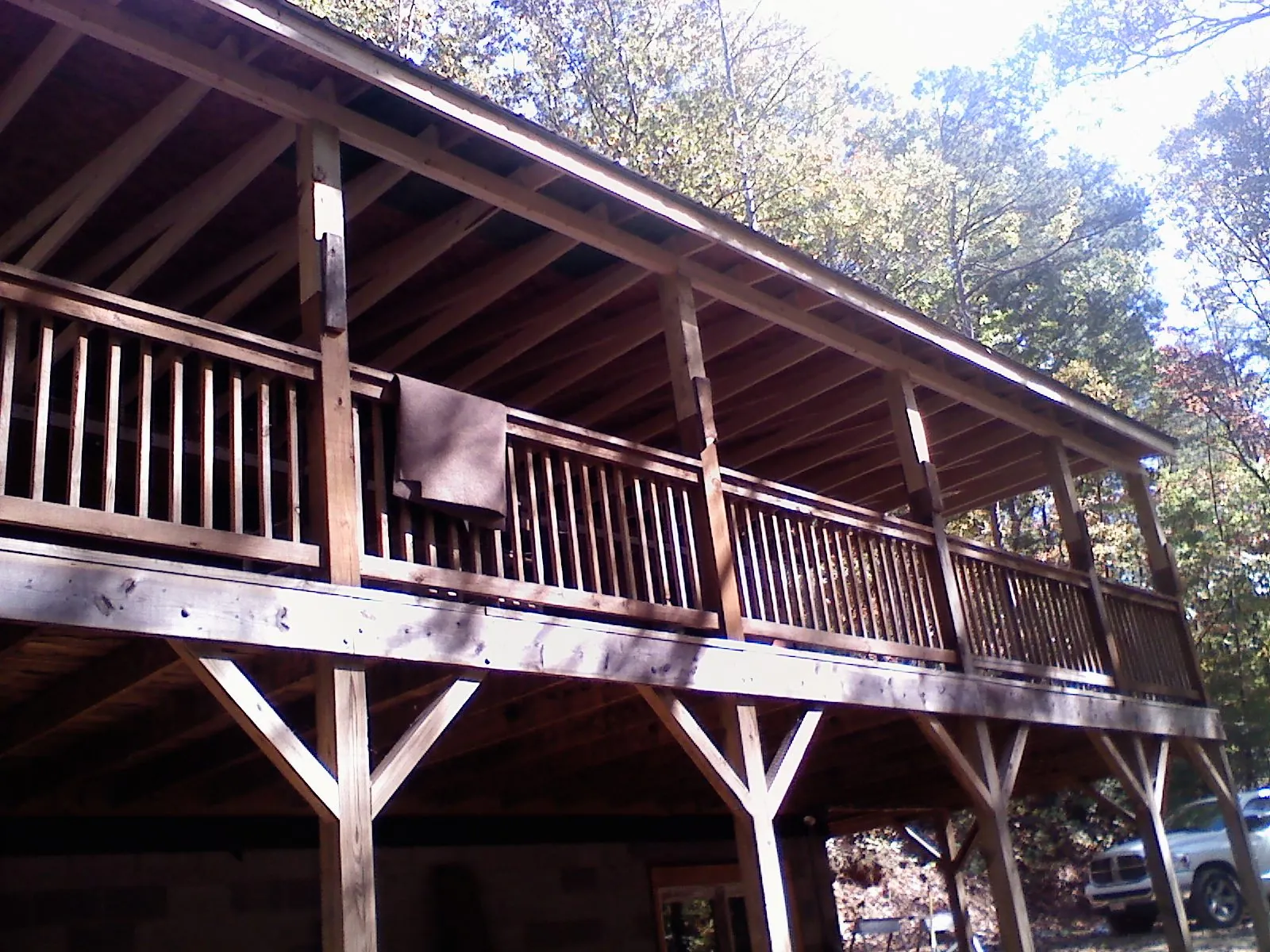 Timber framing under a new elevated porch and deck — Roof Leak Repair in White Rock by Roofing Brothers
